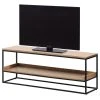 Red Living TV-Rack Ratho - Echtholzfurnier / Metall - Eiche