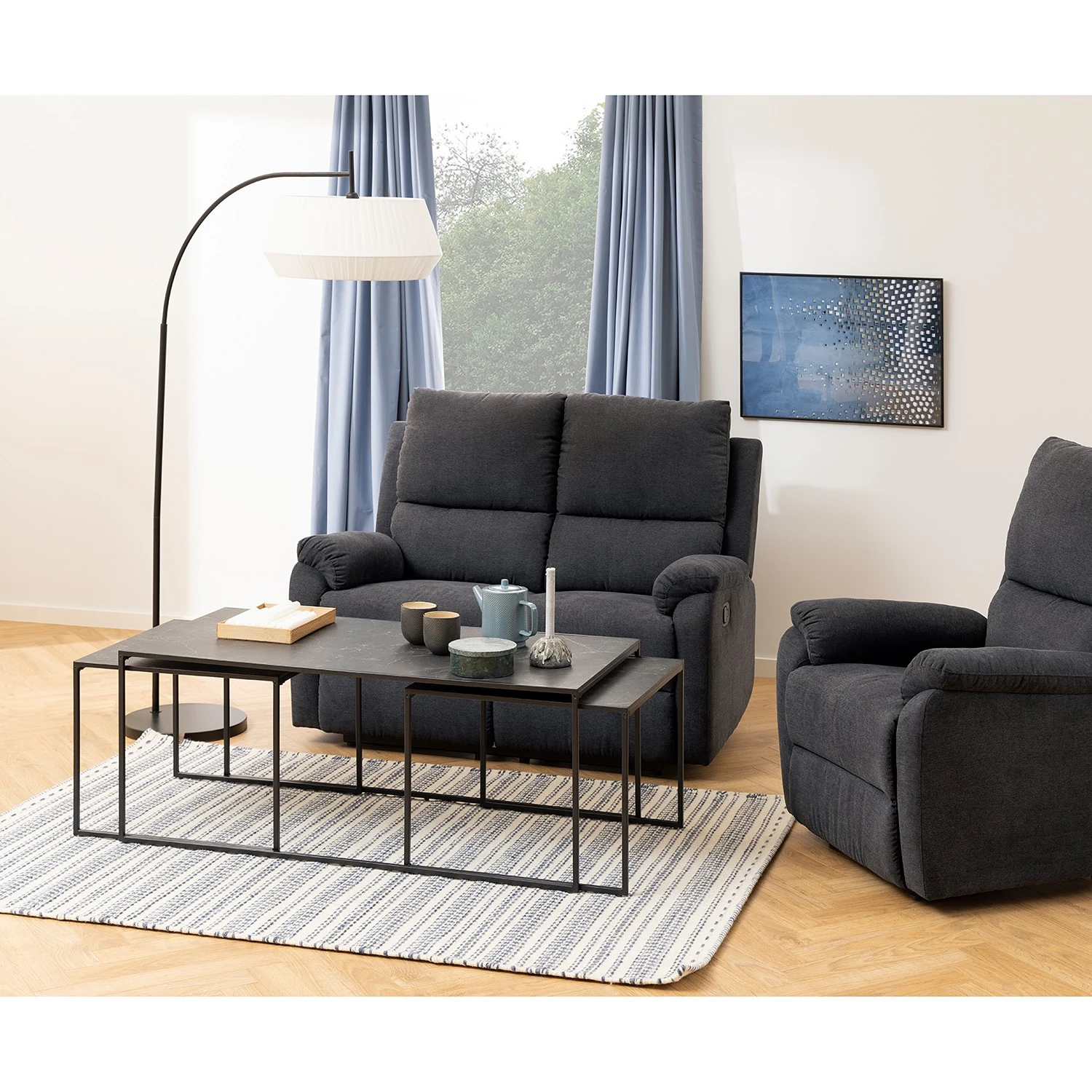 Red Living Couchtisch Zap I (3er-Set) - Marmor Schwarz Dekor / Schwarz 3 Red Living Couchtisch Zap I (3er-Set) - Marmor Schwarz Dekor / Schwarz – Bild 3