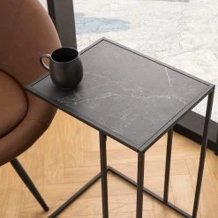 Red Living Beistelltisch Zap - Marmor Schwarz Dekor / Schwarz -Wohnzimmermöbel boutique en ligne 1000325225 220118 14022300081 MOOD DETAILS P000000001000325225 mood