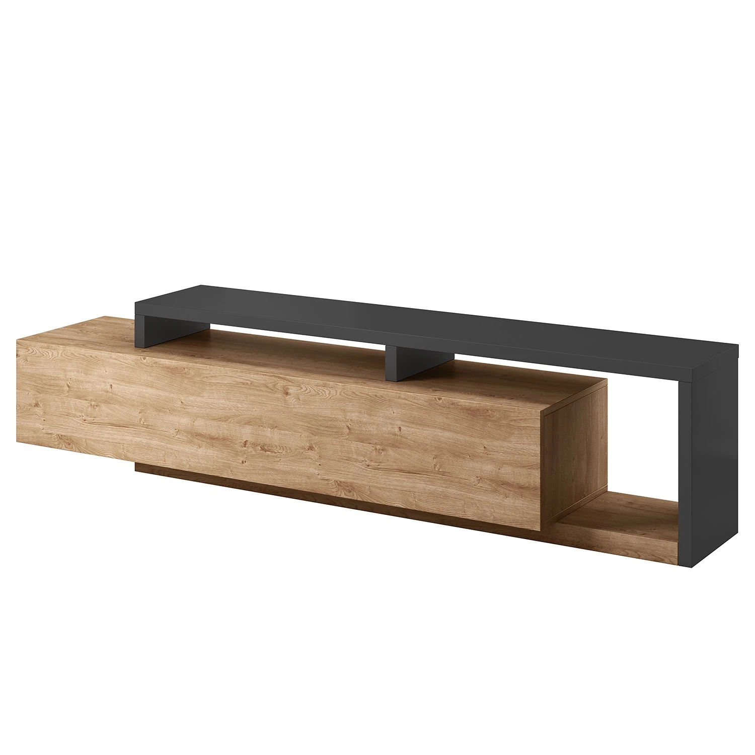 Loftscape Wohnwand Littor (3-teilig) - inkl. Beleuchtung - Eiche Dekor / Anthrazit 4 Loftscape Wohnwand Littor (3-teilig) - inkl. Beleuchtung - Eiche Dekor / Anthrazit – Bild 4