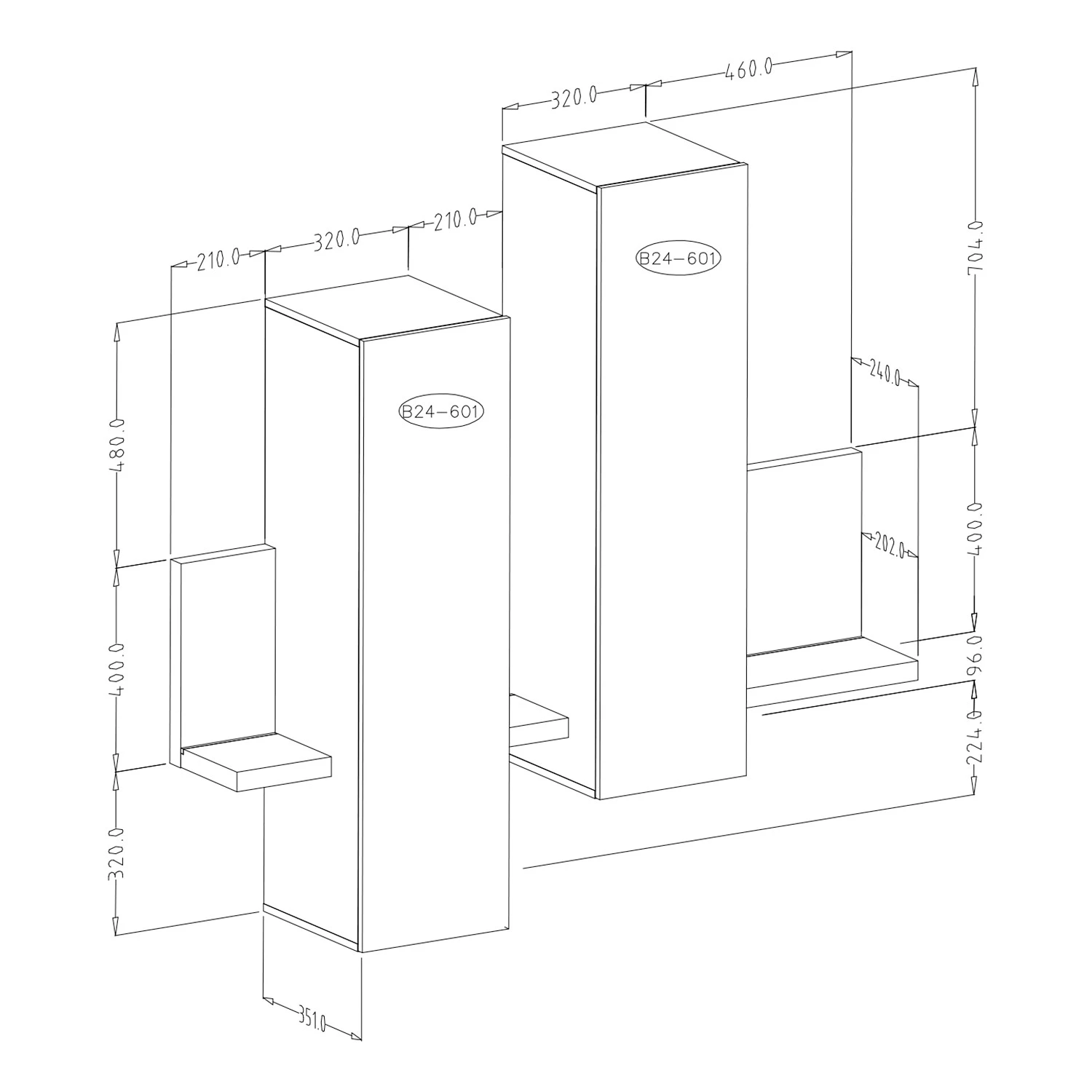 Loftscape Wohnwand Littor (3-teilig) - inkl. Beleuchtung - Eiche Dekor / Anthrazit 7 Loftscape Wohnwand Littor (3-teilig) - inkl. Beleuchtung - Eiche Dekor / Anthrazit – Bild 7