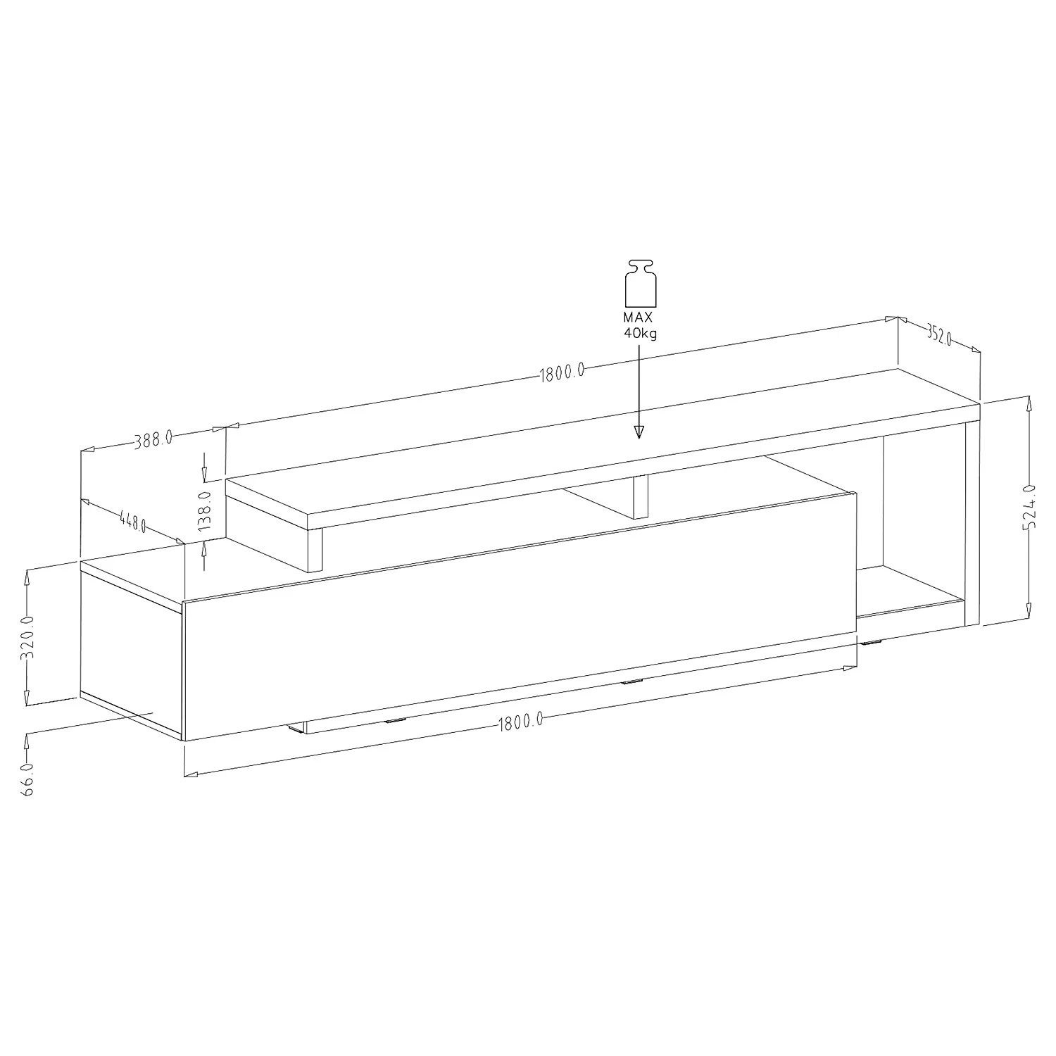 Loftscape Wohnwand Littor (3-teilig) - inkl. Beleuchtung - Eiche Dekor / Anthrazit 8 Loftscape Wohnwand Littor (3-teilig) - inkl. Beleuchtung - Eiche Dekor / Anthrazit – Bild 8