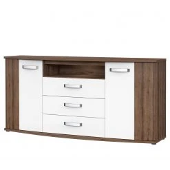 Loftscape Sideboard Rubik - Schlammeiche Dekor / Hochglanz Weiß