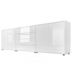 Loftscape Schuhkommode Miltach V - Hochglanz Weiß / Matt Weiß