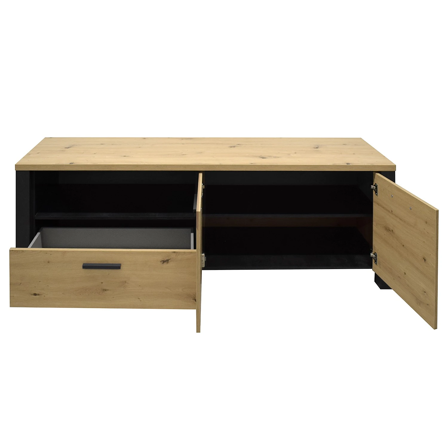 Red Living TV-Lowboard Zagora - Asteiche Dekor / Schwarz 5 Red Living TV-Lowboard Zagora - Asteiche Dekor / Schwarz – Bild 5