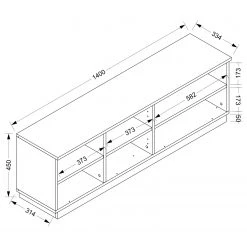 Loftscape TV-Lowboard Modica - Hochglanz Weiß -Wohnzimmermöbel boutique en ligne 1000329950 220203 161450000500 SKETCH DETAILS P000000001000329950 sketch