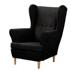 Norrwood Ohrensessel Ranu I - Microfaser Enza: Schwarz