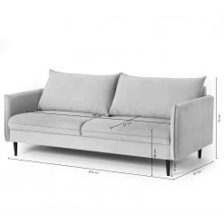 Norrwood Sofa Palawan (3-Sitzer) - Samt Ravi: Anthrazit -Wohnzimmermöbel boutique en ligne 1000330050 220905 500 SKETCH DETAILS P000000001000330050 sketch