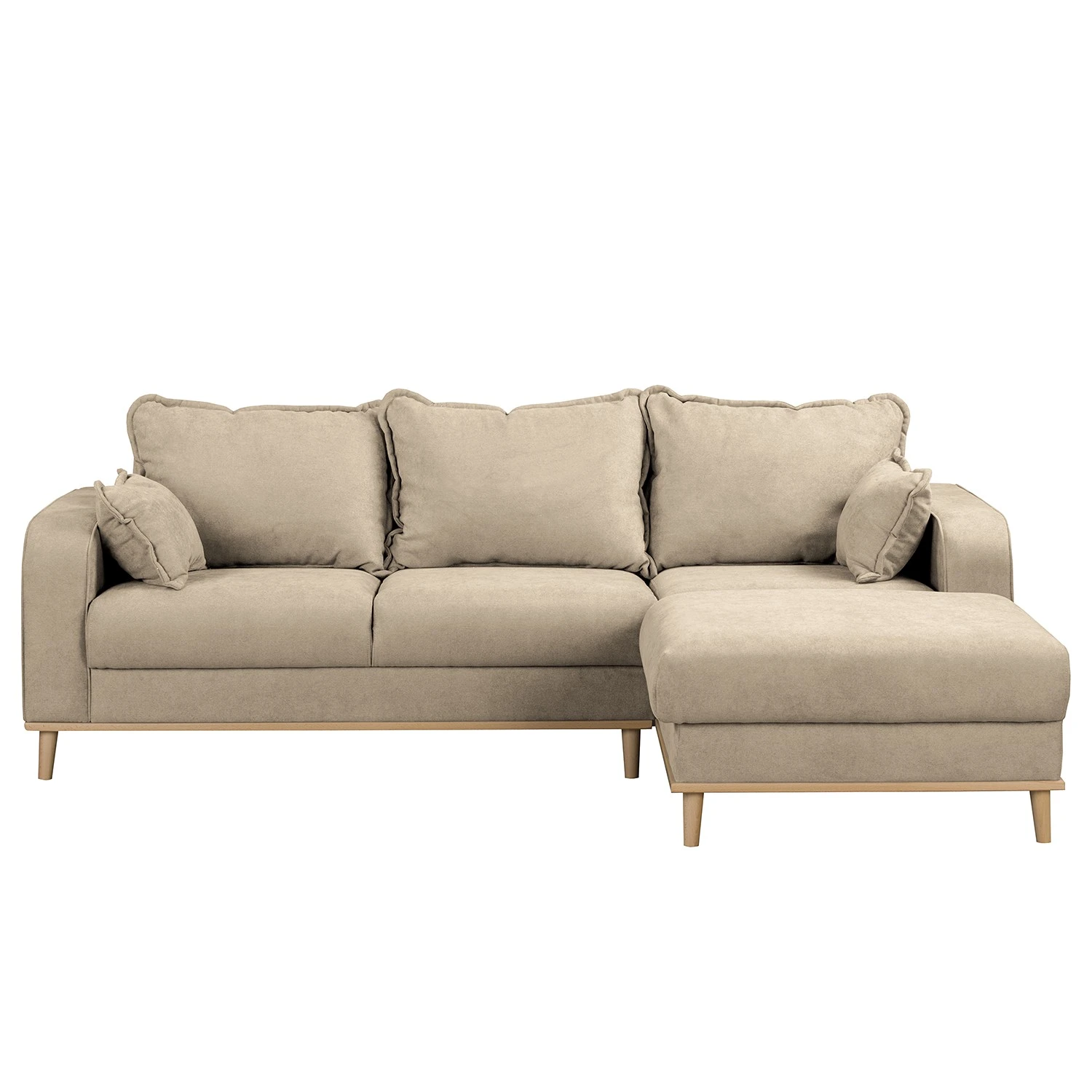 Norrwood Ecksofa Nante - Microfaser Enza: Creme - Ottomane davorstehend rechts 2 Norrwood Ecksofa Nante - Microfaser Enza: Creme - Ottomane davorstehend rechts – Bild 2