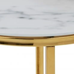 Fredriks Beistelltisch Katori II (2er-Set) - Glas / Metall - Marmor Weiß Dekor / Gold -Wohnzimmermöbel boutique en ligne 1000330559 220208 14494600050 DETAILS P000000001000330559
