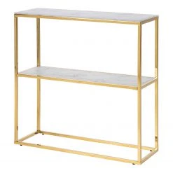 Fredriks Konsolentisch Katori I - Glas / Metall - Marmor Weiß Dekor / Gold