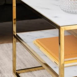 Fredriks Couchtisch Katori VII - Glas / Metall - Marmor Weiß Dekor / Gold -Wohnzimmermöbel boutique en ligne 1000330561 220208 14502200045 DETAILS P000000001000330561