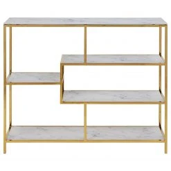 Fredriks Regal Katori I - Glas / Metall - Marmor Weiß Dekor / Gold -Wohnzimmermöbel boutique en ligne 1000330564 220208 14502800030 DETAILS P000000001000330564