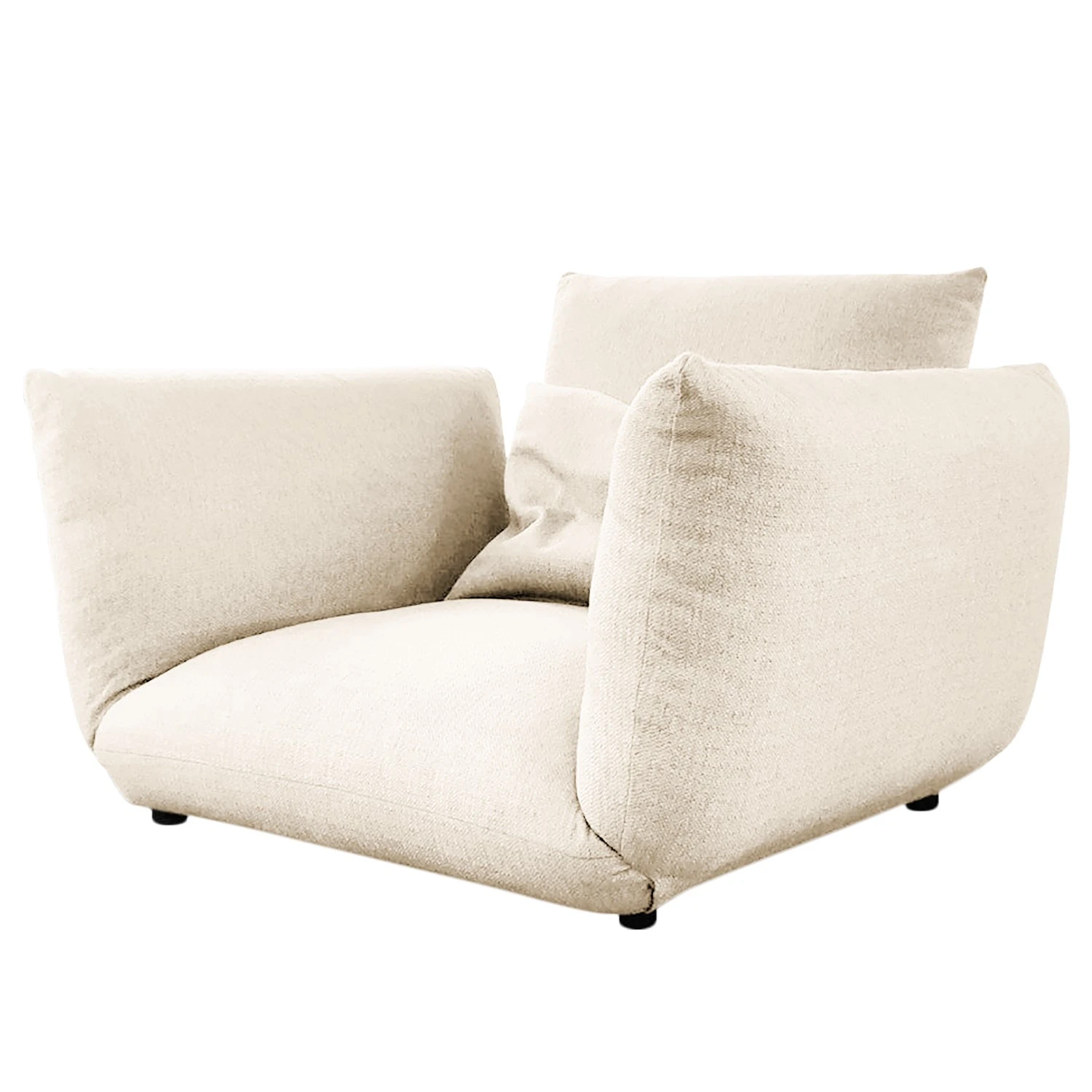 Loftscape XL Sessel Olympus - Webstoff Polly: Hochglanz Beige 1 Loftscape XL Sessel Olympus - Webstoff Polly: Hochglanz Beige