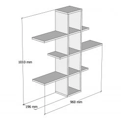 Loftscape Wandregal Valletta - Weiß / Walnuss Dekor -Wohnzimmermöbel boutique en ligne 1000333631 220302 500 SKETCH DETAILS P000000001000333631 sketch