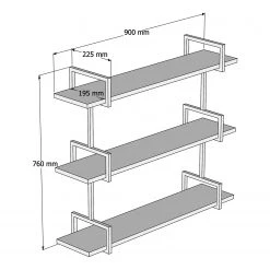Red Living Wandregal Ulm - Kiefer massiv / Metall - Kiefer / Schwarz -Wohnzimmermöbel boutique en ligne 1000333638 220302 500 SKETCH DETAILS P000000001000333638 sketch