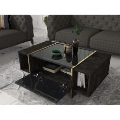 Loftscape Couchtisch Vidal - Marmor Schwarz Dekor / Walnuss Dekor / Gold 9 Loftscape Couchtisch Vidal - Marmor Schwarz Dekor / Walnuss Dekor / Gold -Wohnzimmermöbel boutique en ligne 1000333651 220302 021 MOOD DETAILS P000000001000333651 mood