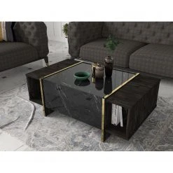 Loftscape Couchtisch Vidal - Marmor Schwarz Dekor / Walnuss Dekor / Gold 10 Loftscape Couchtisch Vidal - Marmor Schwarz Dekor / Walnuss Dekor / Gold -Wohnzimmermöbel boutique en ligne 1000333651 220302 022 MOOD DETAILS P000000001000333651 mood