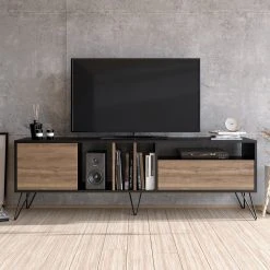 Red Living TV-Lowboard Vidago II - Walnuss Dekor / Anthrazit -Wohnzimmermöbel boutique en ligne 1000333656 220302 021 MOOD DETAILS P000000001000333656 mood