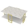 Loftscape Couchtisch Pisek - Marmor Weiß Dekor / Gold