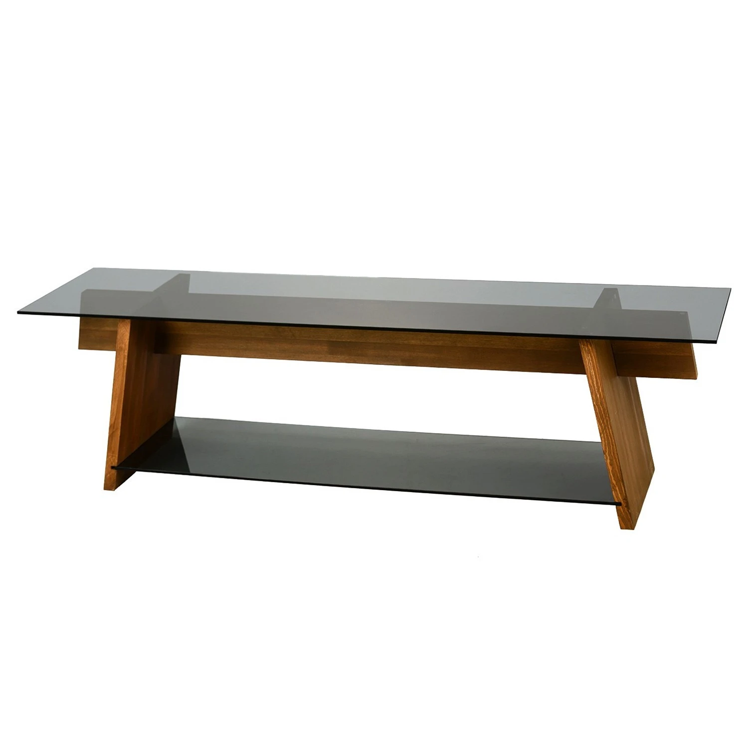 Loftscape TV-Rack Kalisz - Glas / Walnuss massiv - Rauchgrau / Walnuss 1 Loftscape TV-Rack Kalisz - Glas / Walnuss massiv - Rauchgrau / Walnuss