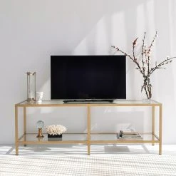 Loftscape TV-Rack Nibas - Glas / Metall - Gold -Wohnzimmermöbel boutique en ligne 1000333693 220302 023 MOOD DETAILS P000000001000333693 mood