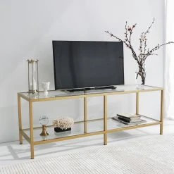Loftscape TV-Rack Nibas - Glas / Metall - Gold -Wohnzimmermöbel boutique en ligne 1000333693 220302 024 MOOD DETAILS P000000001000333693 mood
