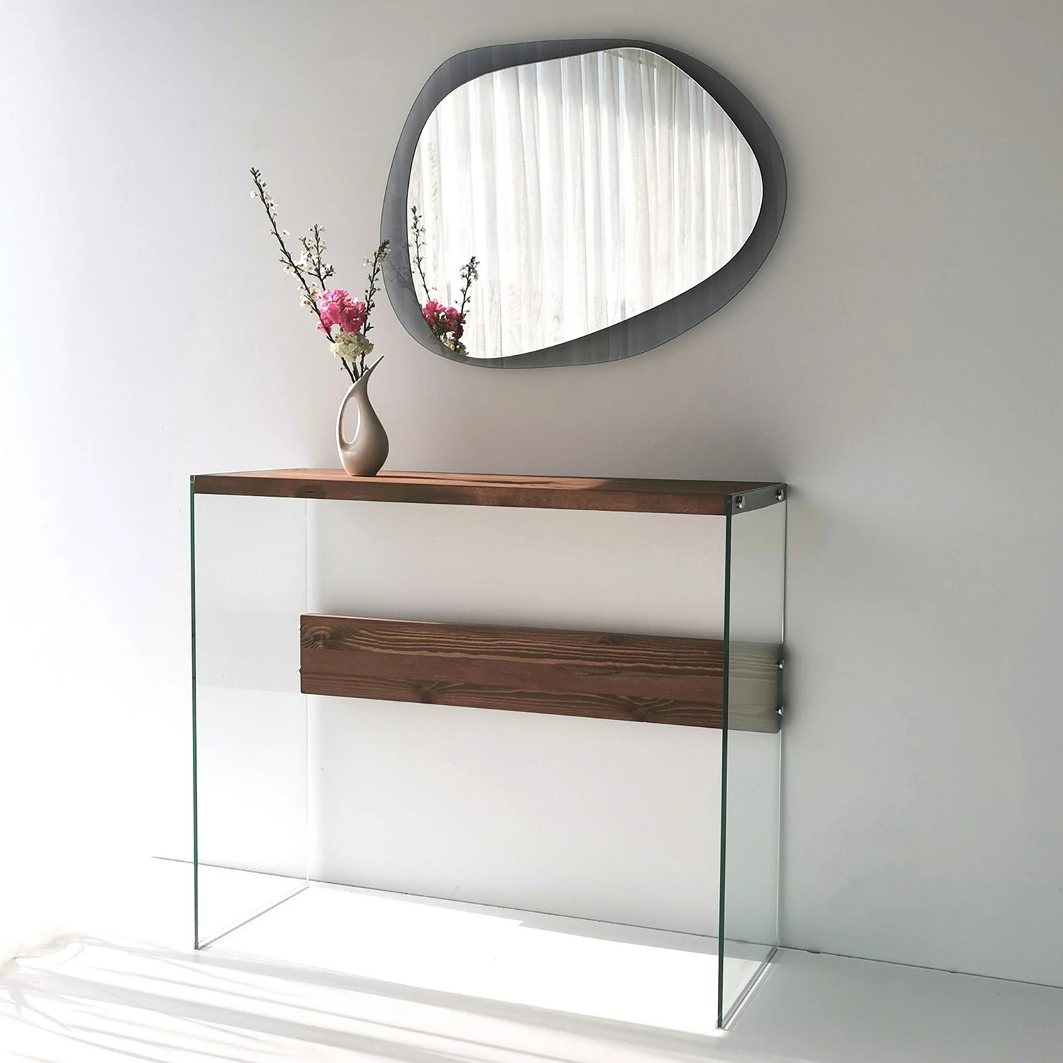 Loftscape Konsolentisch Rodgau - Glas / Kiefer massiv - Kiefer Kolonial 2 Loftscape Konsolentisch Rodgau - Glas / Kiefer massiv - Kiefer Kolonial – Bild 2