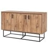 Red Living Sideboard Yopal I - Metall - Kiefer Dekor / Schwarz