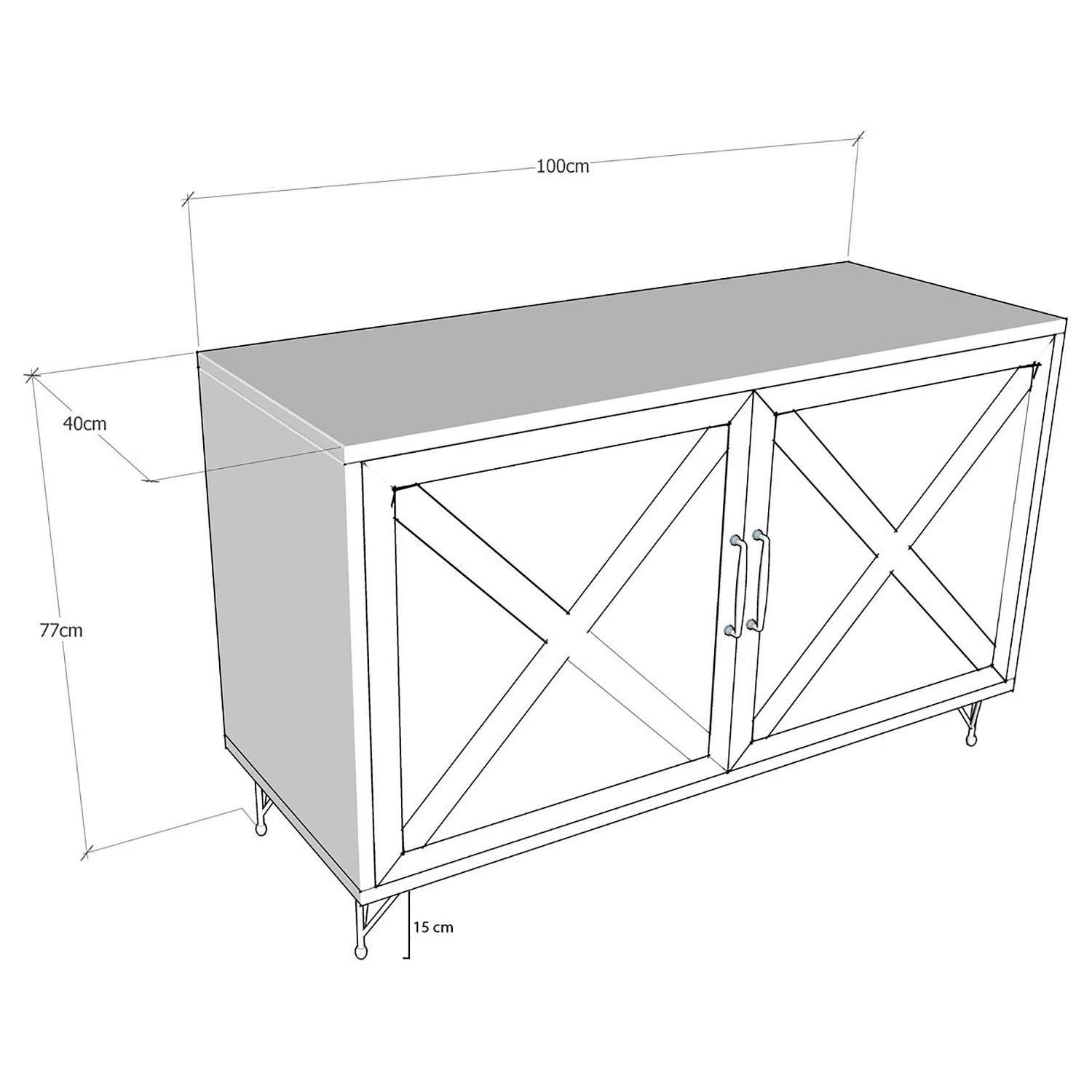 Red Living Kommode Vallrun - Kiefer Dekor / Anthrazit 4 Red Living Kommode Vallrun - Kiefer Dekor / Anthrazit – Bild 4