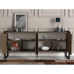 Red Living Sideboard Lando - Metall - Walnuss Dekor / Schwarz -Wohnzimmermöbel boutique en ligne 1000333722 220302 022 MOOD DETAILS P000000001000333722 mood