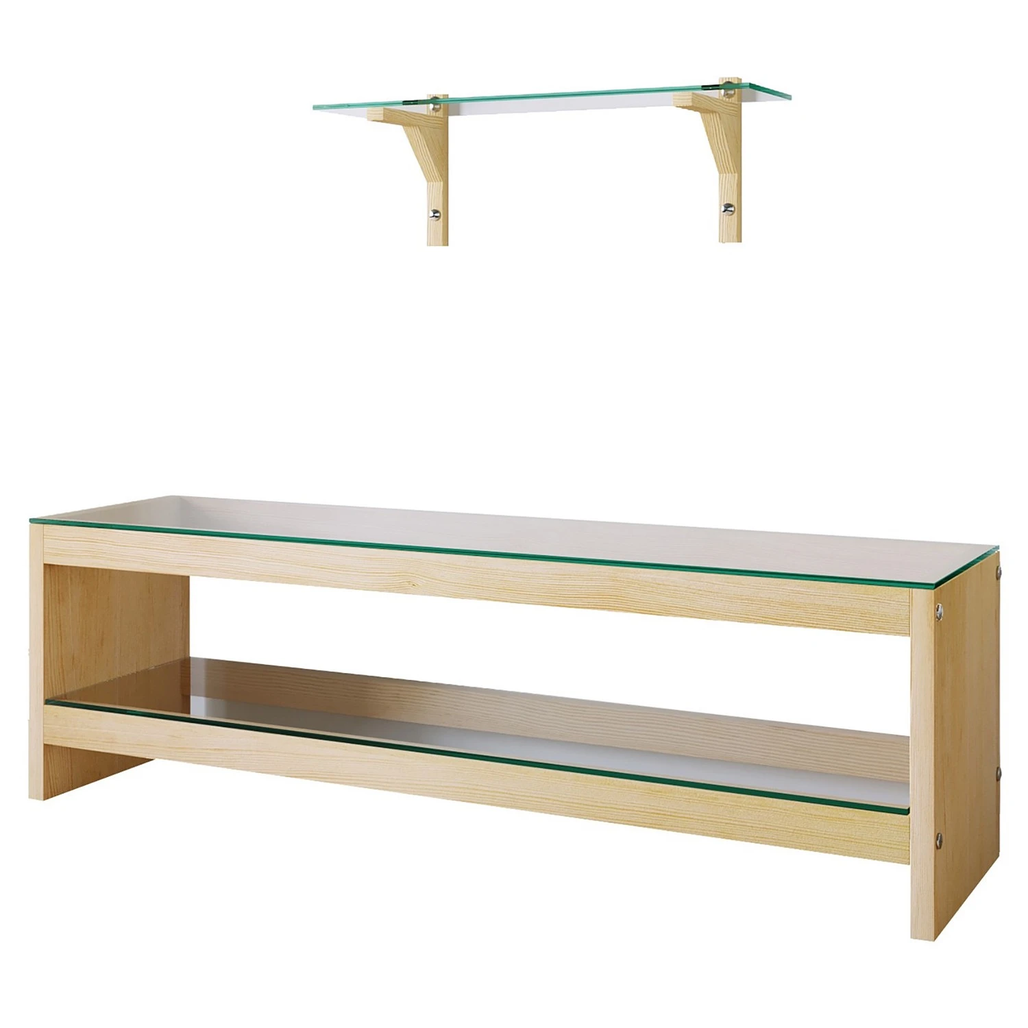 Loftscape Wohnkombination Mömbris (2-teilig) - Glas / Eiche massiv - Transparent / Eiche 5 Loftscape Wohnkombination Mömbris (2-teilig) - Glas / Eiche massiv - Transparent / Eiche – Bild 5