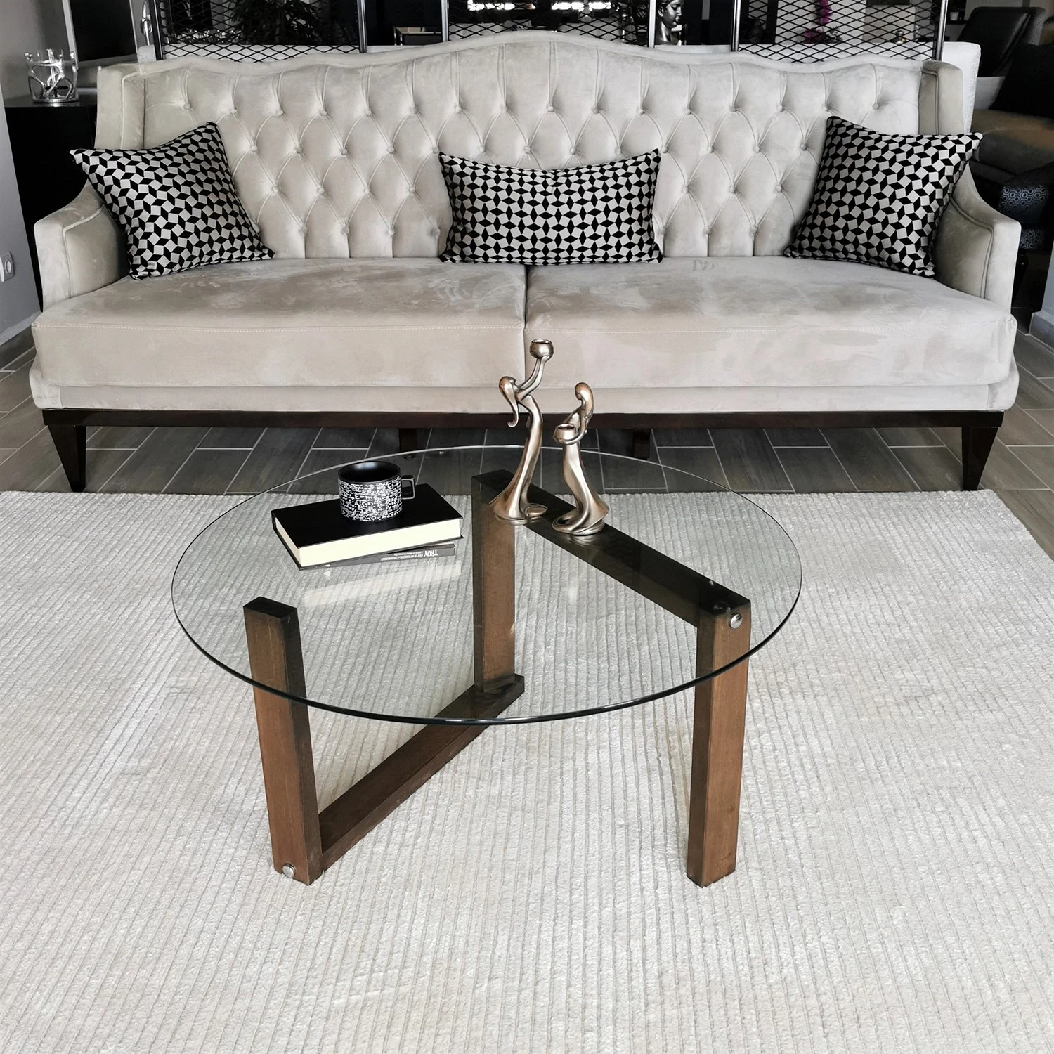 Loftscape Couchtisch Yorkton II - Glas / Walnuss massiv - Walnuss 7 Loftscape Couchtisch Yorkton II - Glas / Walnuss massiv - Walnuss – Bild 7