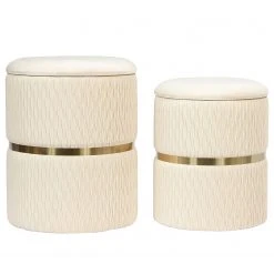 INSTYLE by Kayoom Polsterhocker Milas (2er-Set) - Creme