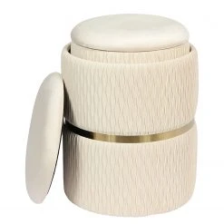 INSTYLE by Kayoom Polsterhocker Milas (2er-Set) - Creme -Wohnzimmermöbel boutique en ligne 1000335746 220223 031 DETAILS P000000001000335746