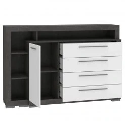 Loftscape Kommode Grünwald - Hochglanz Weiß / Anthrazit -Wohnzimmermöbel boutique en ligne 1000335798 220223 030 DETAILS P000000001000335798