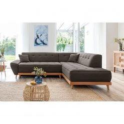 Norrwood Ecksofa Surribas II - Webstoff Lark: Anthrazit - Ottomane davorstehend rechts -Wohnzimmermöbel boutique en ligne 1000336925 220401 050 DETAILS P000000001000336925