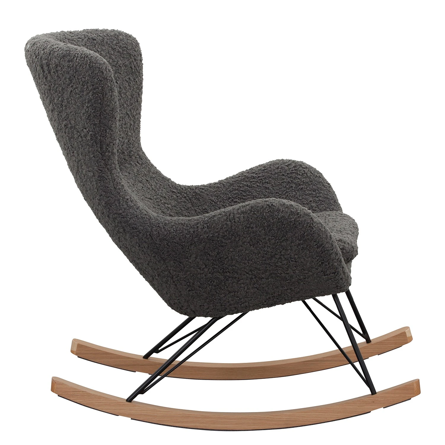 Naturoo Schaukelstuhl Narbonne - Teddyfell - Grau 5 Naturoo Schaukelstuhl Narbonne - Teddyfell - Grau – Bild 5