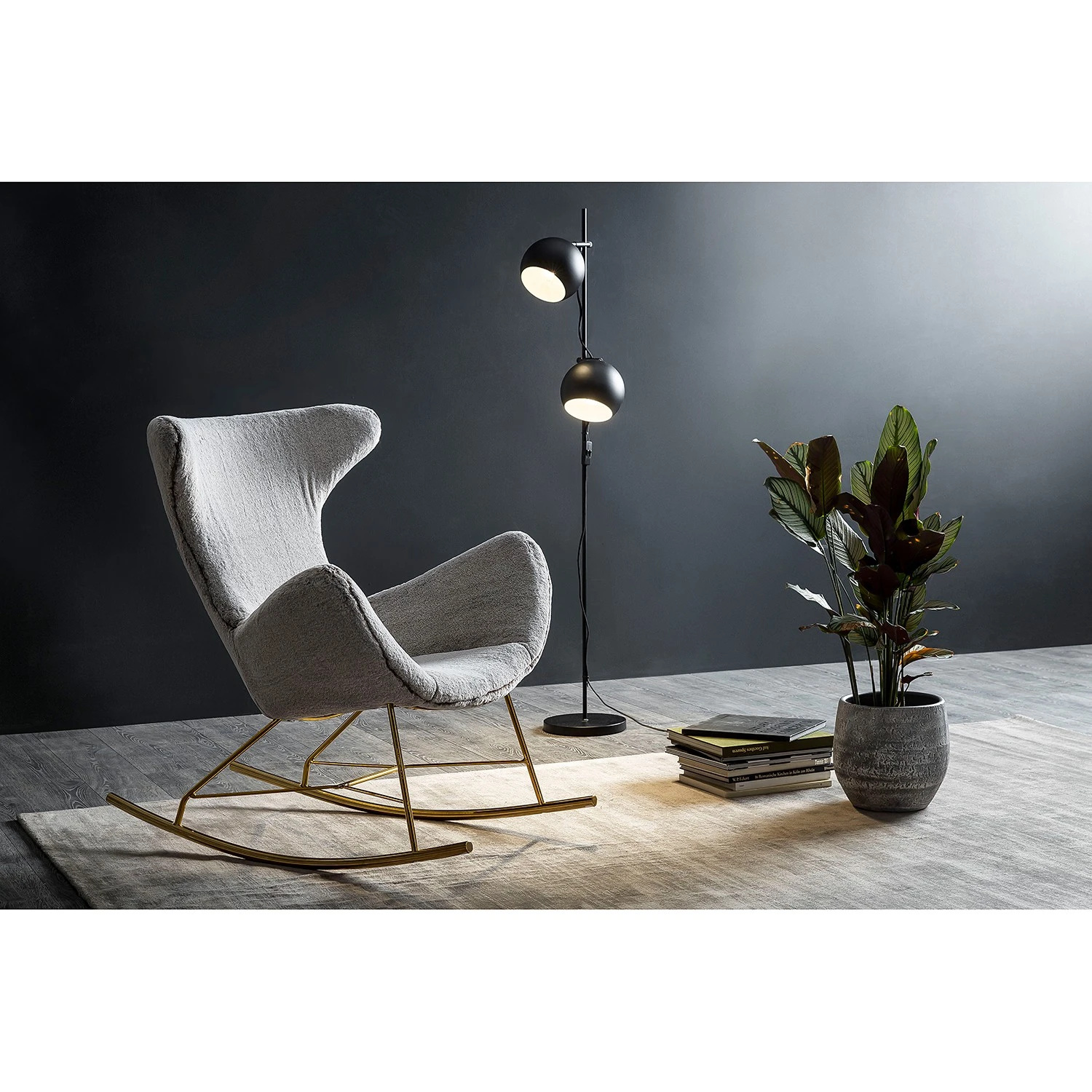 Naturoo Schaukelstuhl Nürnberg - Teddyfell - Lichtgrau 2 Naturoo Schaukelstuhl Nürnberg - Teddyfell - Lichtgrau – Bild 2