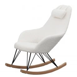 Naturoo Schaukelstuhl Newman - Teddyfell - Weiß