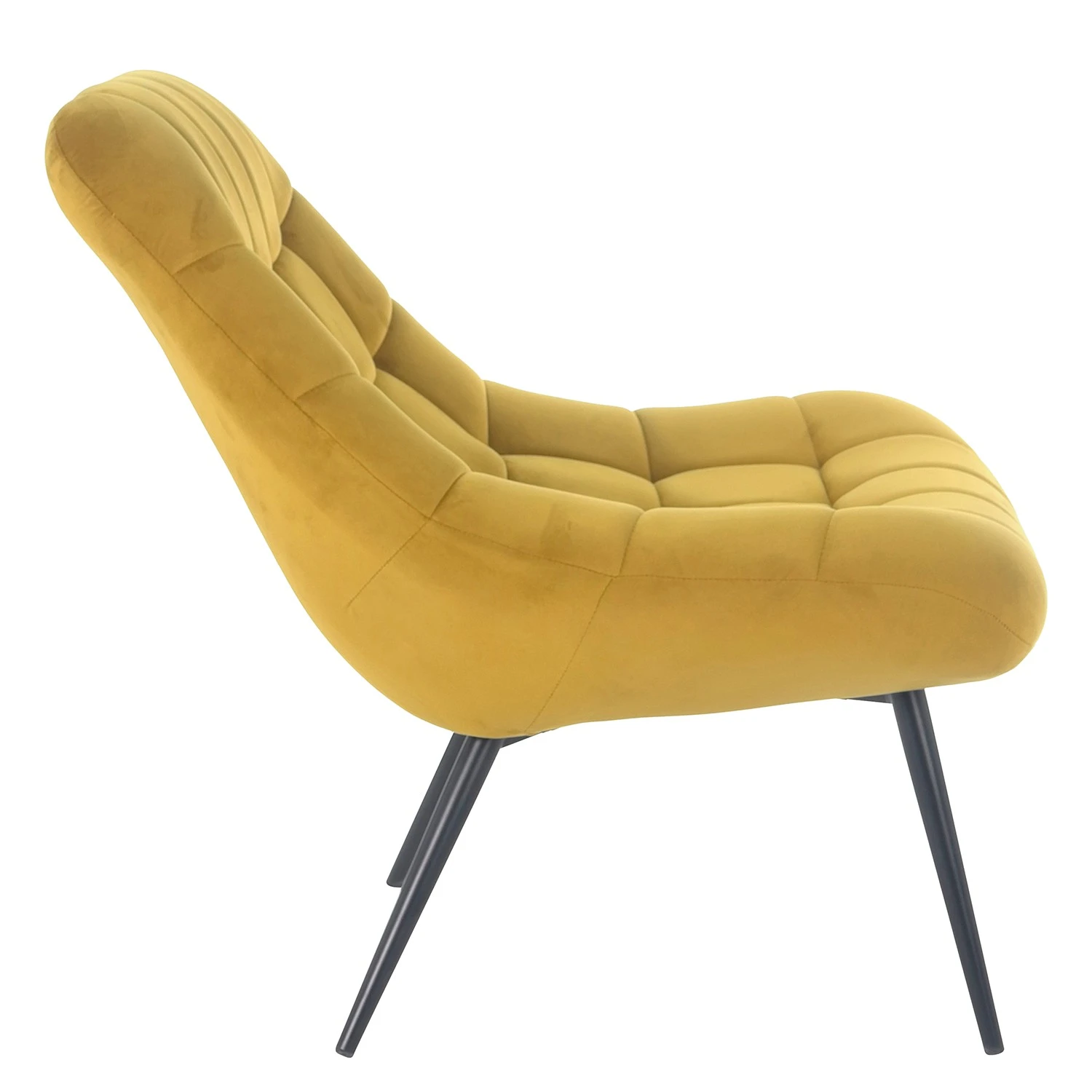 Norrwood XXL Sessel Obelix - Samt - Currygelb - Schwarz 4 Norrwood XXL Sessel Obelix - Samt - Currygelb - Schwarz – Bild 4