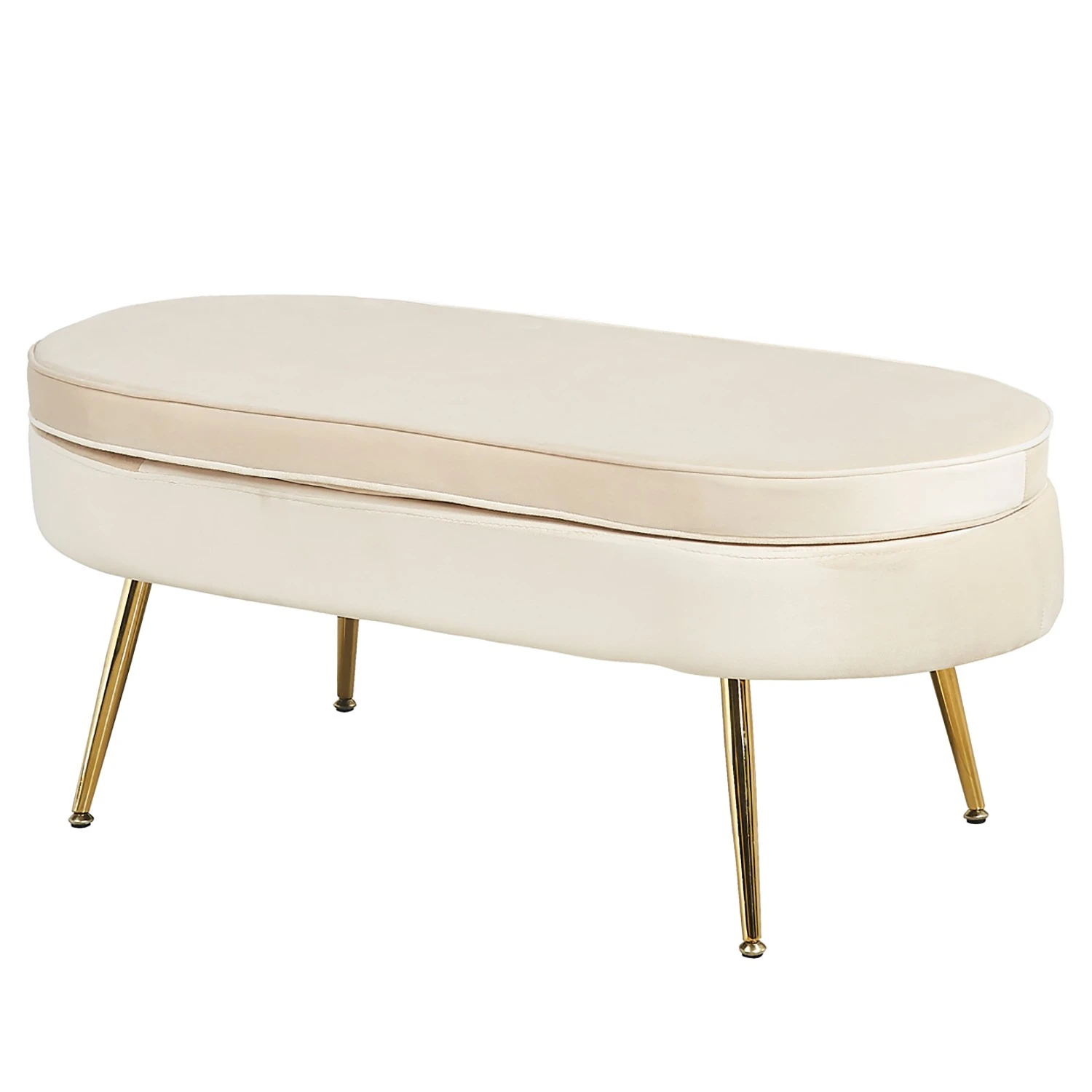 Norrwood Polsterhocker Ralemo - Samt - Creme 1 Norrwood Polsterhocker Ralemo - Samt - Creme