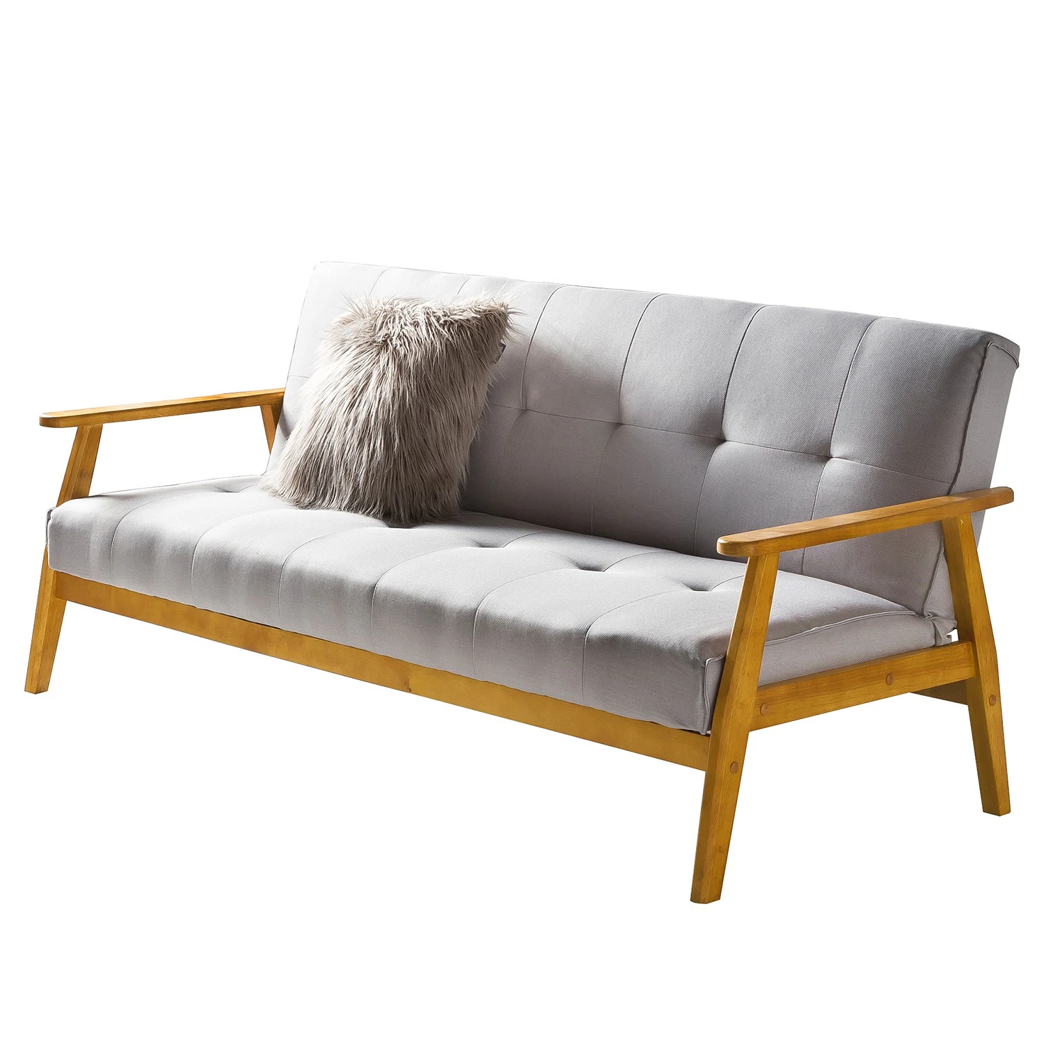 Norrwood Schlafsofa Boss I - Webstoff - Lichtgrau - Mit Schlaffunktion 1 Norrwood Schlafsofa Boss I - Webstoff - Lichtgrau - Mit Schlaffunktion