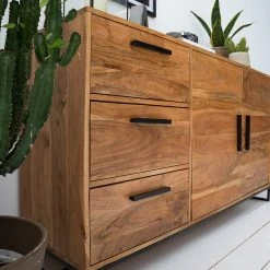 Ars manufacti Sideboard Woodson II - Akazie massiv / Metall - Akazie Hellbraun -Wohnzimmermöbel boutique en ligne 1000339802 220311 075 DETAILS P000000001000339802