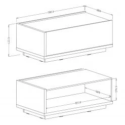 Loftscape Couchtisch Lahntal - Hochglanz Weiß / Risseiche Dekor -Wohnzimmermöbel boutique en ligne 1000339979 220317 500 SKETCH DETAILS P000000001000339979 sketch