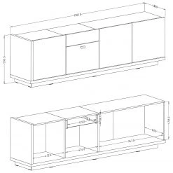Loftscape TV-Lowboard Lahntal II - Hochglanz Weiß / Risseiche Dekor 9 Loftscape TV-Lowboard Lahntal II - Hochglanz Weiß / Risseiche Dekor -Wohnzimmermöbel boutique en ligne 1000340001 220317 500 SKETCH DETAILS P000000001000340001 sketch