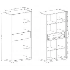 Loftscape Highboard Lahntal - Hochglanz Weiß / Risseiche Dekor 7 Loftscape Highboard Lahntal - Hochglanz Weiß / Risseiche Dekor -Wohnzimmermöbel boutique en ligne 1000340002 220317 500 SKETCH DETAILS P000000001000340002 sketch