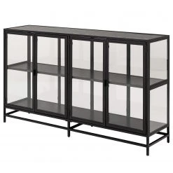 Red Living Sideboard Coogee IV - Glas / Metall - Schwarz