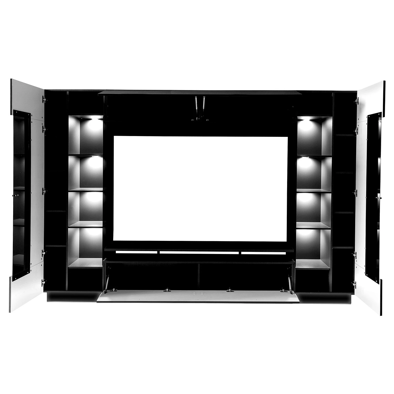 Fredriks TV-Wand Bylas (4-teilig) - Hochglanz Schwarz 4 Fredriks TV-Wand Bylas (4-teilig) - Hochglanz Schwarz – Bild 4