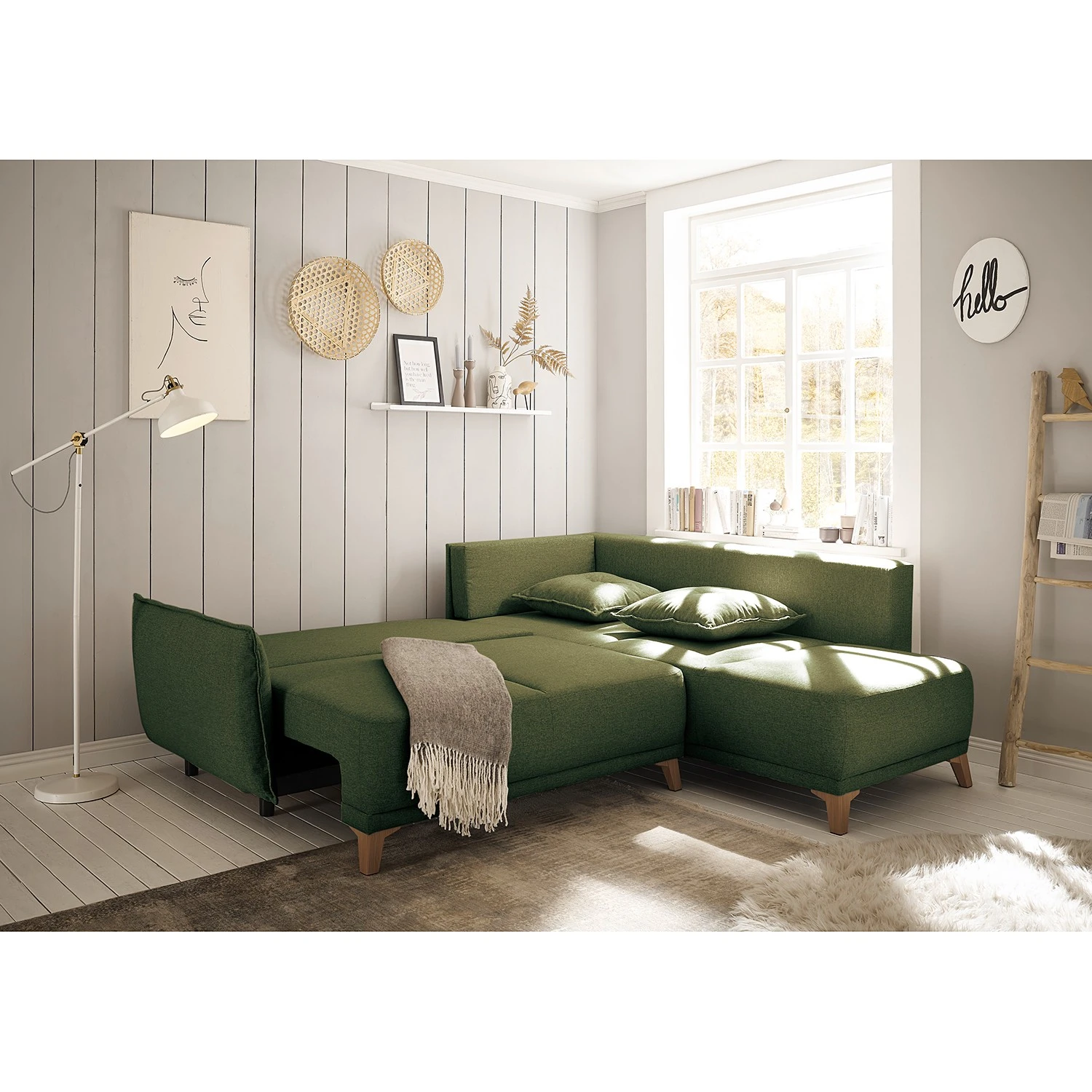 Mørteens Ecksofa Rutherford II - Webstoff Denga / Microfaser Laci: Antikgrün / Grün - Ottomane beidseitig montierbar 3 Mørteens Ecksofa Rutherford II - Webstoff Denga / Microfaser Laci: Antikgrün / Grün - Ottomane beidseitig montierbar – Bild 3